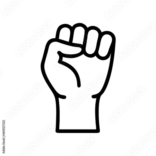 Raised labor fist icon design.