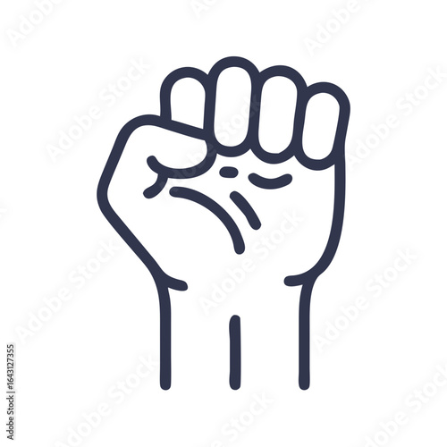 Raised labor fist icon design.