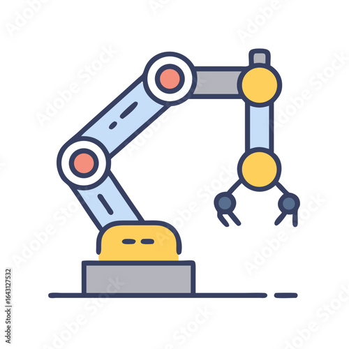 Robotic mechanical arm icon design.