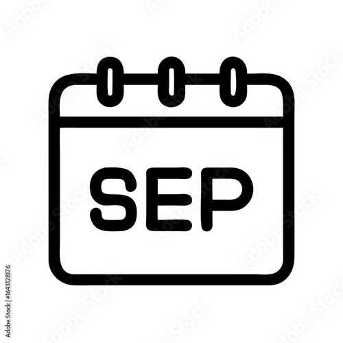 September calendar page icon design.