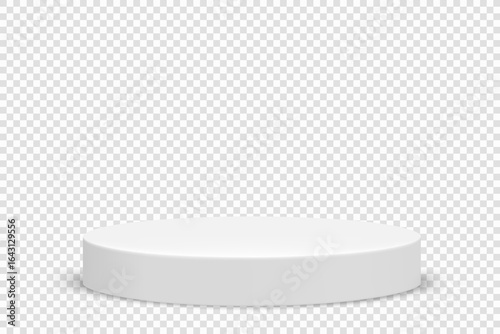 cylindrical podium isolated on transparent background. 3d vector illustration