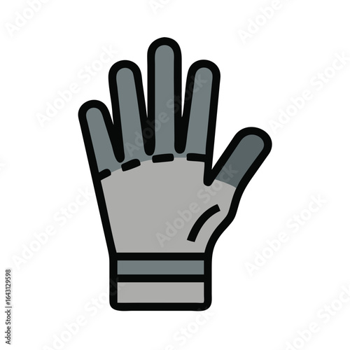 Steel glove icon design.