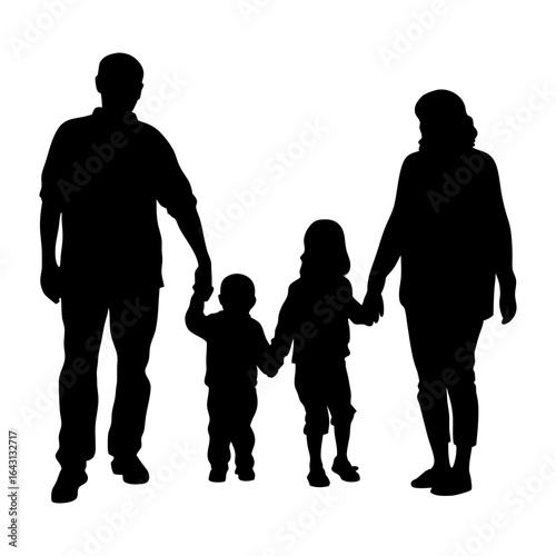 Mother watching two children play silhouette capturing tender parenting moments