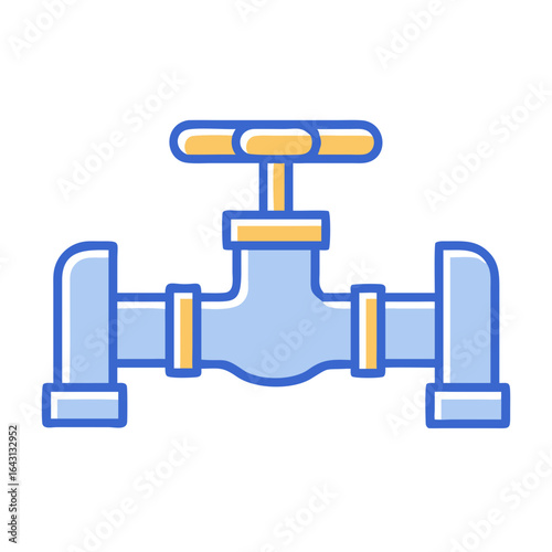 Turning pipe valve icon design.