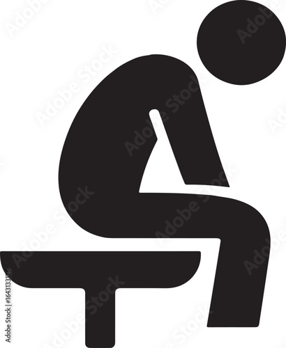 Monochrome Silhouette of a Person Sitting in Despair on a Bench Picturing the Universal Symbol of Sadness