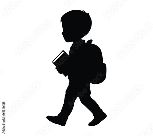 Schoolchild Walking with Backpack Vector