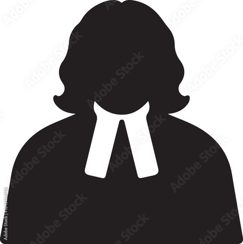 Silhouette of a Clergyman in Robes Highlighting Religious Leadership and Pastoral Duties with a Clean Symbolic Design