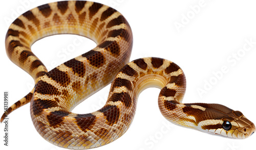 Wallpaper Mural A photorealistic illustration of a snake with beautiful diamond patterns, showcasing its winding body and sharp, curious eyes. Torontodigital.ca