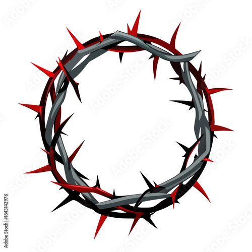 Crown of Thorns on White Background – Sacrifice Holy Saturday Vector