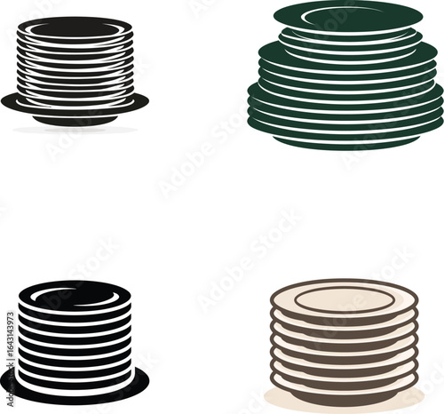 Stacked plates, food service EPS