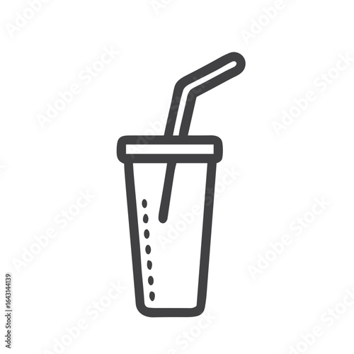 Reusable straw icon for blogs, websites, clipart for sustainable living, eco-friendly drinkware, waste reduction awareness and environmental presentations
