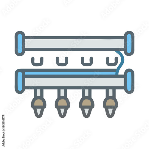 Wall mounted tool rack icon design.