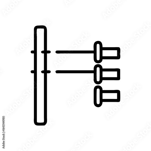 Wall mounted tool rack icon design.