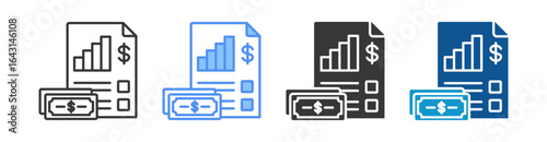 Fee Icon Set Multiple Style Collection