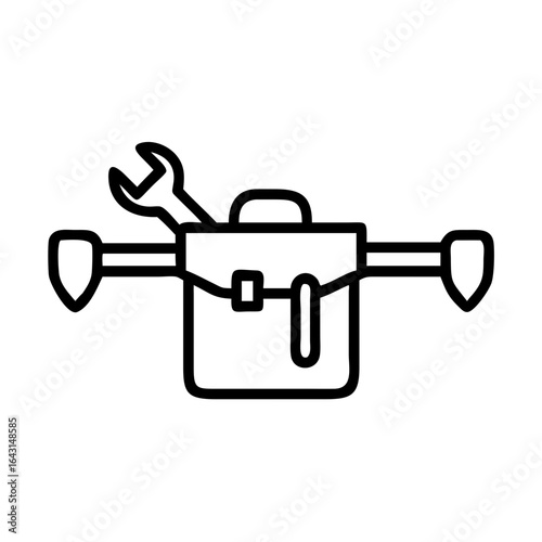 Worker's tool belt icon design.