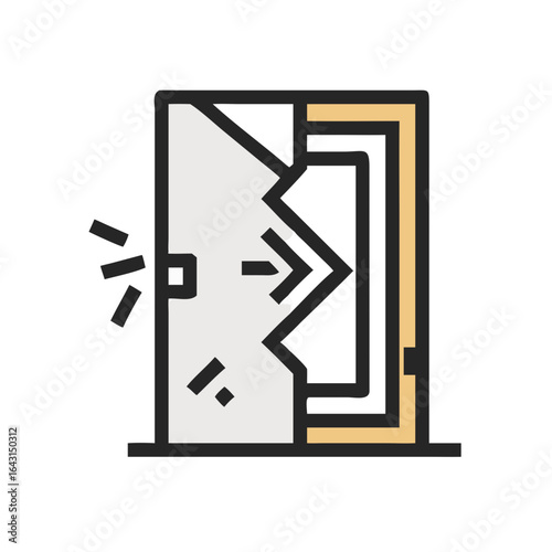 Broken door icon design.