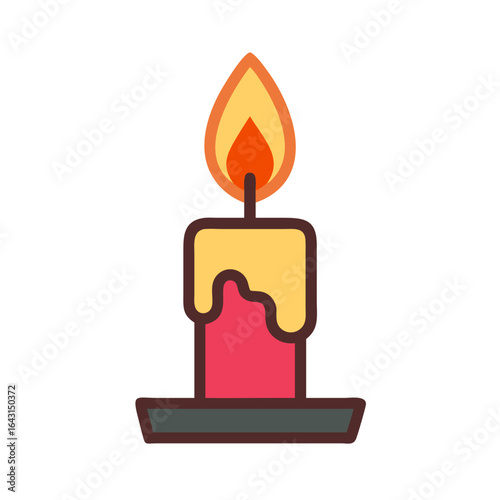 Burning candle icon design.