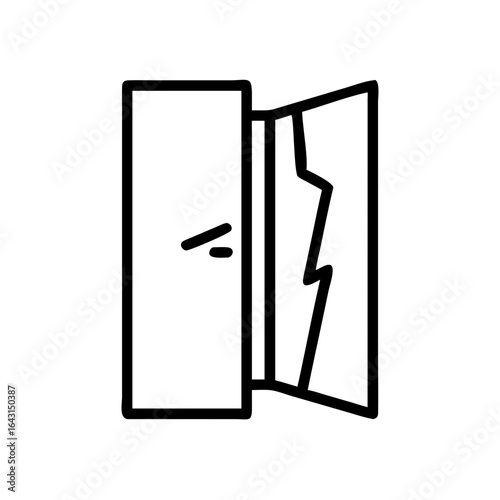 Broken door icon design.