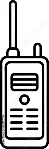 Walkie talkie radio portable device gadget vector line art illustration