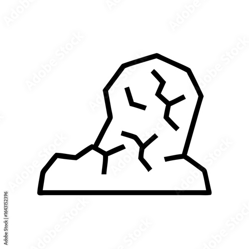 Cracked tomb surface icon design.
