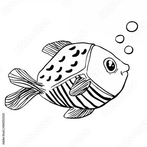 Little cute fish doodle.eps