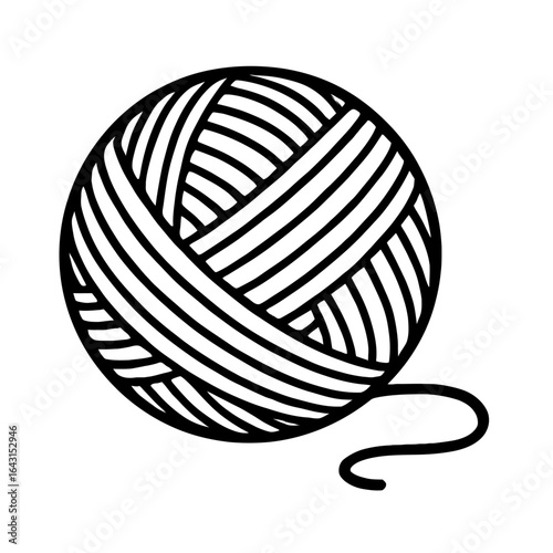 Classic Yarn Ball Vector for Knitting and Crochet Crafting