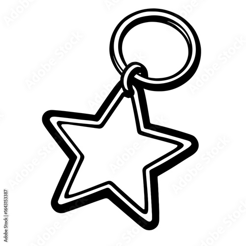 Classic Star Keychain - Simple Key Ring