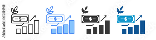 Return On Investment Icon Set Multiple Style Collection
