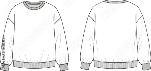 Women’s basic crewneck sweatshirt – long sleeve pullover with ribbed neckline, cuffs, and hem for casual, comfortable everyday wear
