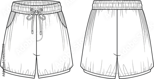 Men’s casual drawstring shorts – lightweight elastic waist summer shorts with side pockets, relaxed fit, and breathable quick-dry fabric design