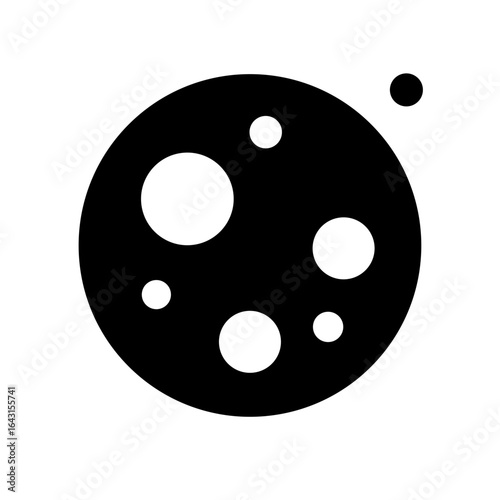 Cratered moon surface icon design.