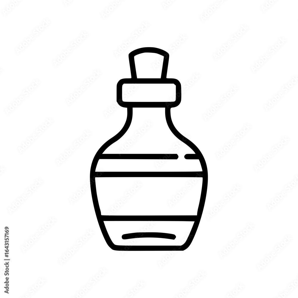 Fototapeta premium Potion bottle outline icon for Halloween concept 