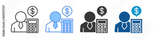 Accountant Icon Set Multiple Style Collection