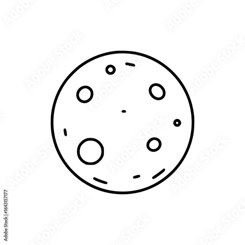 Moon outline icon representing full moon concept  