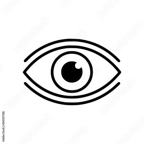 Eye outline icon in minimalist design