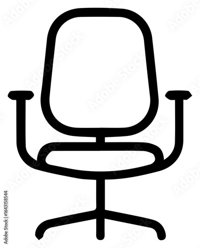 Tableau sur toile Minimalist Office Chair Outline Icon Perfect for Workspace Design Elements