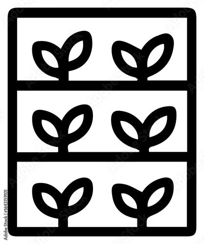 Vertical garden icon illustrating modern farming and sustainable food production