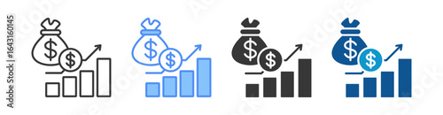 Money Icon Set Multiple Style Collection