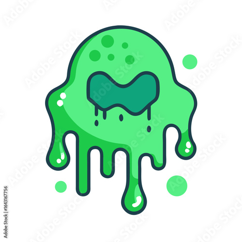 Dripping toxic slime icon design.