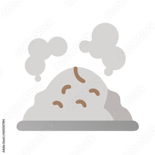 Dusty grave powder icon design.
