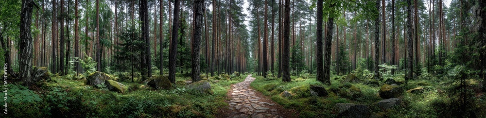 Obraz premium Lush forest path