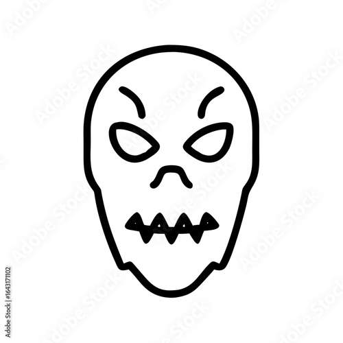 Haunted cursed mask icon design.