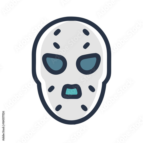 Haunted cursed mask icon design.