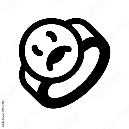 Haunted cursed ring icon design.