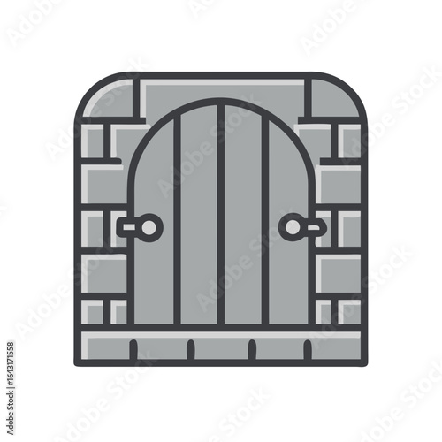 Iron dungeon door icon design.