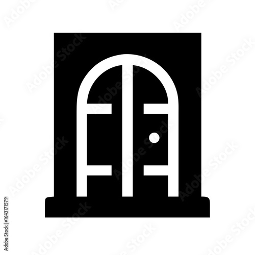 Iron dungeon door icon design.