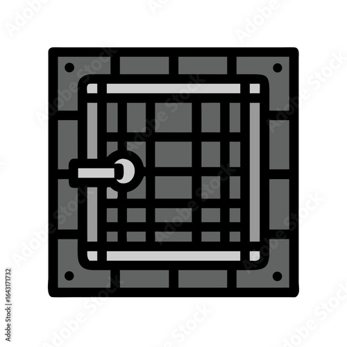 Iron dungeon door icon design.