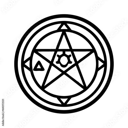 Magic ritual circle icon design.