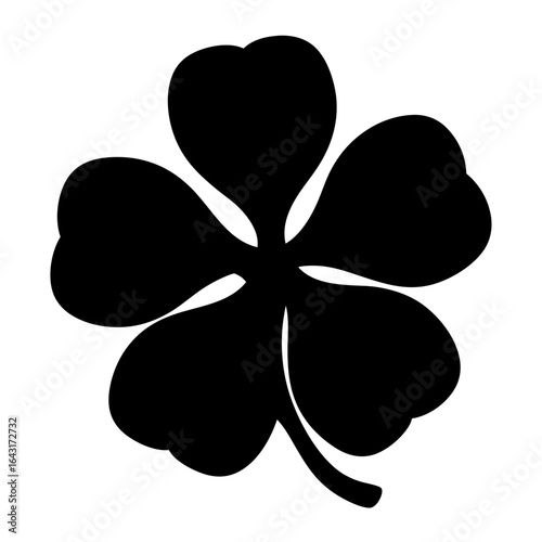 A Bold Silhouette of a Lucky FourLeaf Clover Symbolizing Good Fortune