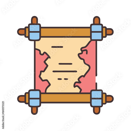 Old cursed scroll icon design.